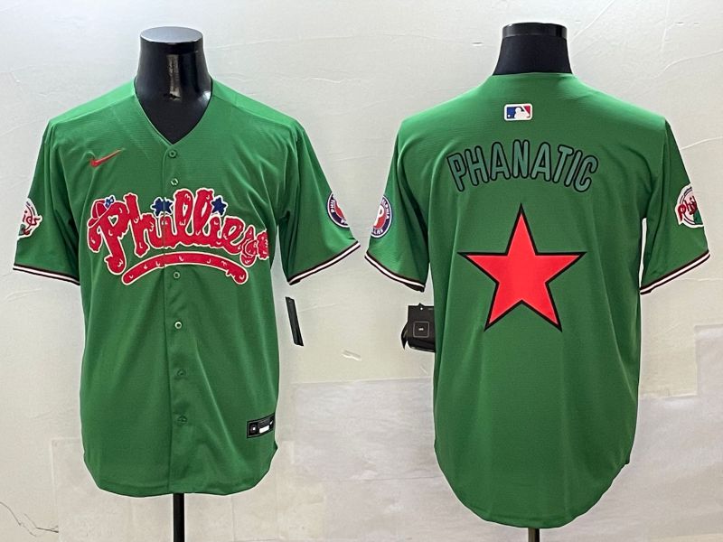 Men Philadelphia Phillies Blank Green Fourth generation Joint Name 2025 Nike MLB Jersey style 414->philadelphia phillies->MLB Jersey